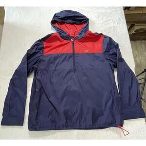Vineyard Vines x Target Windbreaker Pullover Jacket Large Hooded 1/2 Zip Mesh